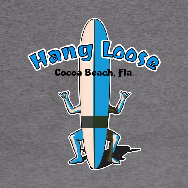 Cocoa Beach Florida Hang Loose Surfboard Shaka Man by AKdesign